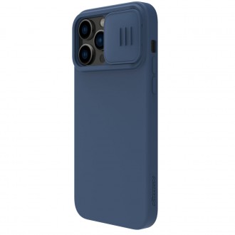 Magnetické silikonové pouzdro Nillkin CamShield iPhone 14 Pro Max Magnetický MagSafe kryt s krytem fotoaparátu modrý