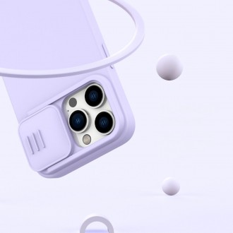 Magnetické silikonové pouzdro Nillkin CamShield iPhone 14 Pro Max Magnetický MagSafe kryt s krytem fotoaparátu modrý