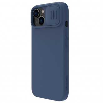 Nillkin CamShield Silky Silicone Case Kryt na iPhone 14 s krytem fotoaparátu modrý