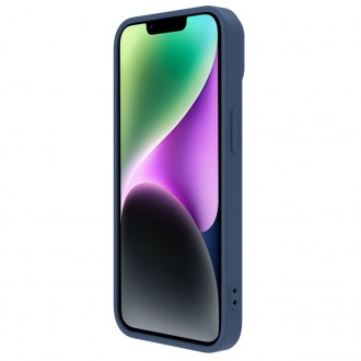 Nillkin CamShield Silky Silicone Case Kryt na iPhone 14 s krytem fotoaparátu modrý