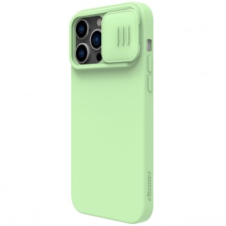 Nillkin CamShield Silky Silicone Case Kryt iPhone 14 Pro s krytem fotoaparátu zelený