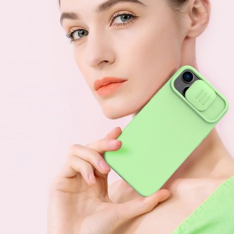 Nillkin CamShield Silky Silicone Case Kryt iPhone 14 Plus s krytem fotoaparátu zelený
