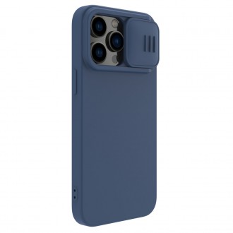 Nillkin CamShield Silky silikonové pouzdro pro iPhone 14 Pro Max silikonový kryt s krytem fotoaparátu modrý
