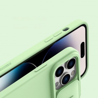 Nillkin CamShield Silky Silicone Case Kryt iPhone 14 Pro Max s krytem fotoaparátu zelený