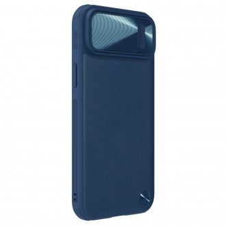 Nillkin CamShield Leather S Case Kryt na iPhone 14 s krytem fotoaparátu modrý