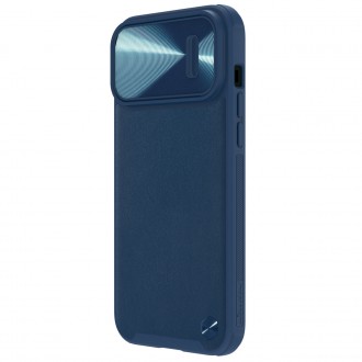 Nillkin CamShield Leather S Case Kryt na iPhone 14 Pro s krytem fotoaparátu modrý