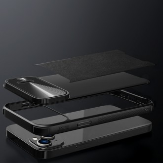 Nillkin CamShield Leather S Case Kryt na iPhone 14 Pro s krytem fotoaparátu modrý