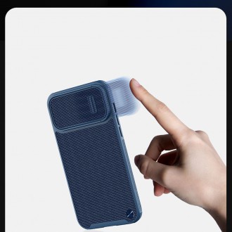 Nillkin Textured S Case Pancéřové pouzdro iPhone 14 s krytem fotoaparátu modré