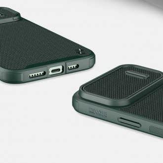 Pancéřový kryt Nillkin Textured S Case iPhone 14 Pro Max s krytem fotoaparátu tmavě zelený