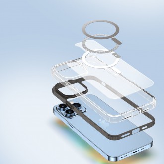 Pouzdro Dux Ducis Clin2 iPhone 14 Pro Max Magnetic MagSafe pouzdro šedé