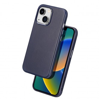 Pouzdro Dux Ducis Neapol pro iPhone 14 magnetické kožené pouzdro MagSafe modré