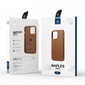 Dux Ducis Naples pouzdro pro iPhone 14 Plus magnetické kožené pouzdro MagSafe hnědé