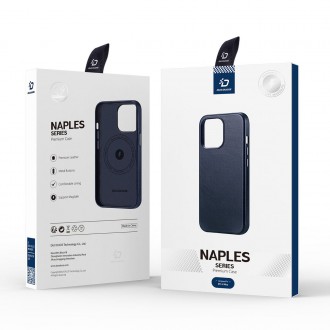 Pouzdro Dux Ducis Neapol pro iPhone 14 Plus magnetické kožené pouzdro MagSafe modré