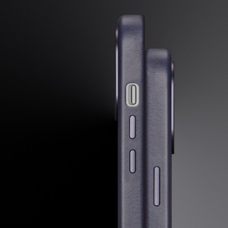 Dux Ducis Naples pouzdro pro iPhone 14 Pro magnetické kožené pouzdro MagSafe modré