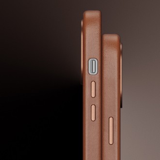 Dux Ducis Naples pouzdro pro iPhone 14 Pro Max magnetické kožené pouzdro MagSafe hnědé
