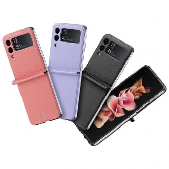 Pouzdro Dux Ducis Bril pro Samsung Galaxy Z Flip 3 PU kožený kryt fialový