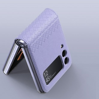 Pouzdro Dux Ducis Bril pro Samsung Galaxy Z Flip 3 PU kožený kryt fialový