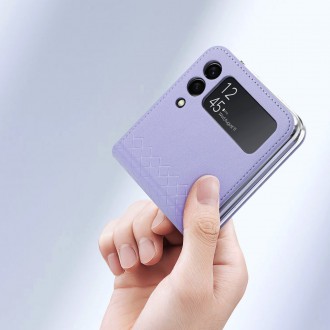 Pouzdro Dux Ducis Bril pro Samsung Galaxy Z Flip 3 PU kožený kryt fialový