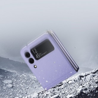 Pouzdro Dux Ducis Bril pro Samsung Galaxy Z Flip 3 PU kožený kryt fialový