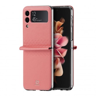 Pouzdro Dux Ducis Bril pro kryt Samsung Galaxy Z Flip 3 z ekologické kůže růžové barvy