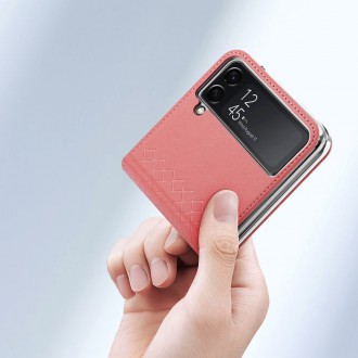 Pouzdro Dux Ducis Bril pro Samsung Galaxy Z Flip4 se zadním krytem flipové peněženky růžové