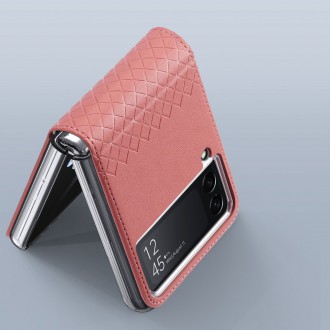 Pouzdro Dux Ducis Bril pro Samsung Galaxy Z Flip4 se zadním krytem flipové peněženky růžové