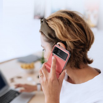 Pouzdro Dux Ducis Bril pro Samsung Galaxy Z Flip4 se zadním krytem flipové peněženky růžové