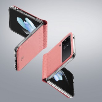 Pouzdro Dux Ducis Bril pro Samsung Galaxy Z Flip4 se zadním krytem flipové peněženky růžové