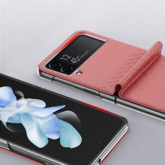 Pouzdro Dux Ducis Bril pro Samsung Galaxy Z Flip4 se zadním krytem flipové peněženky růžové
