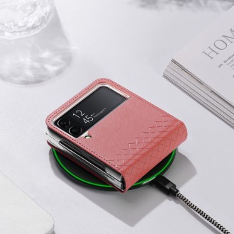 Pouzdro Dux Ducis Bril pro Samsung Galaxy Z Flip4 se zadním krytem flipové peněženky růžové