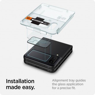 TEMPERED GLASS Spigen GLASS FC &quot;EZ FIT&quot; + HINGE FILM 2-PACK GALAXY WITH FLIP 4 BLACK