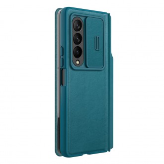 Nillkin Qin Leather Pro Case pro Samsung Galaxy Z Fold 4 kryt s krytem fotoaparátu a držákem na pero zelený
