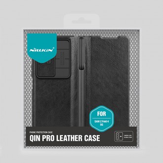 Nillkin Qin Leather Pro Case pro Samsung Galaxy Z Fold 4 kryt s krytem fotoaparátu a držákem stylusu hnědé