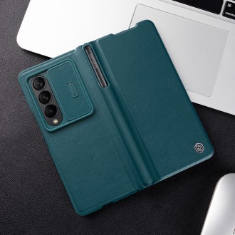 Nillkin Qin Leather Pro Case pro Samsung Galaxy Z Fold 4 kryt s krytem fotoaparátu a držákem stylusu hnědé