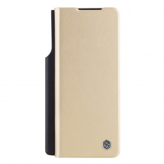 Nillkin Qin Leather Pro Case pro Samsung Galaxy Z Fold 4 kryt s krytem na fotoaparát a místem pro stylus zlatá