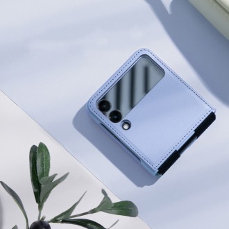 Nillkin Qin Vegan Leather Case pro Samsung Galaxy Z Flip 4 kryt z ekologické kůže stojánek tmavě zelený