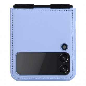 Nillkin Qin Vegan Leather Case pro Samsung Galaxy Z Flip 4 kryt z ekologické kůže stojánek fialový