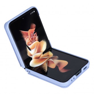 Nillkin Qin Vegan Leather Case pro Samsung Galaxy Z Flip 4 kryt z ekologické kůže stojánek fialový