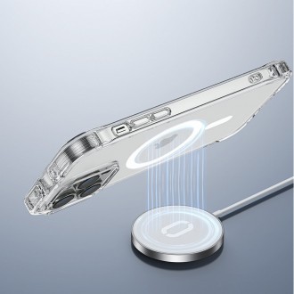 Joyroom Magnetic Defender Magnetic Case for iPhone 14 Pro Armored Case with Hooks Stand Clear (MagSafe Compatible)