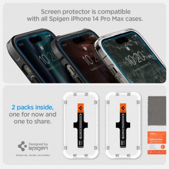 TEMPERED GLASS Spigen GLAS.TR &quot;EZ FIT&quot; 2-PACK IPHONE 14 PRO MAX CLEAR