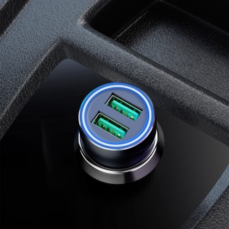 Dudao rychlá nabíječka do auta 2 x USB 3A 18W šedá (R4+)