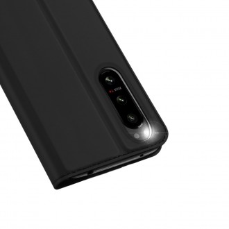 Pouzdro Dux Ducis Skin Pro pro Sony Xperia 5 IV flip cover card stojánek na peněženku černý