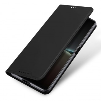 Pouzdro Dux Ducis Skin Pro pro Sony Xperia 5 IV flip cover card stojánek na peněženku černý