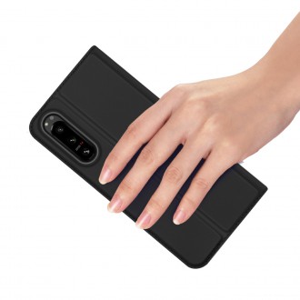 Pouzdro Dux Ducis Skin Pro pro Sony Xperia 5 IV flip cover card stojánek na peněženku černý