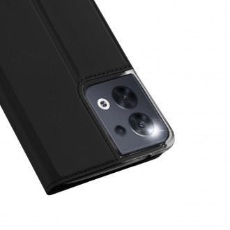 Dux Ducis Skin Pro pouzdro pro Oppo Reno 8 flip cover card stojánek na peněženku černý