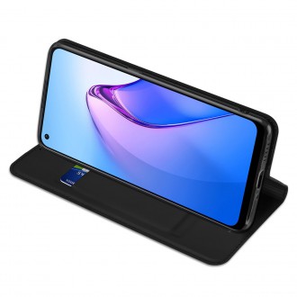 Dux Ducis Skin Pro pouzdro pro Oppo Reno 8 flip cover card stojánek na peněženku černý