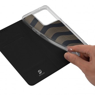 Dux Ducis Skin Pro pouzdro pro Oppo Reno 8 flip cover card stojánek na peněženku černý