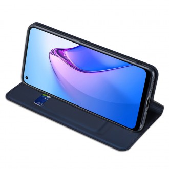 Dux Ducis Skin Pro pouzdro pro Oppo Reno 8 flip cover card stojánek na peněženku modrý