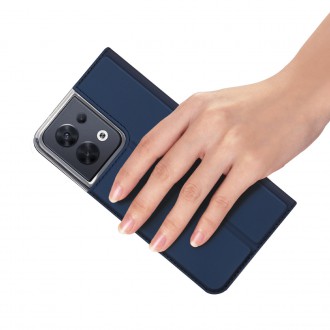 Dux Ducis Skin Pro pouzdro pro Oppo Reno 8 flip cover card stojánek na peněženku modrý