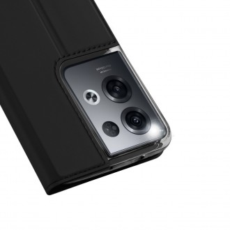 Dux Ducis Skin Pro pouzdro pro Oppo Reno 8 Pro flip cover card stojánek na peněženku černý